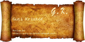 Guti Kristóf névjegykártya